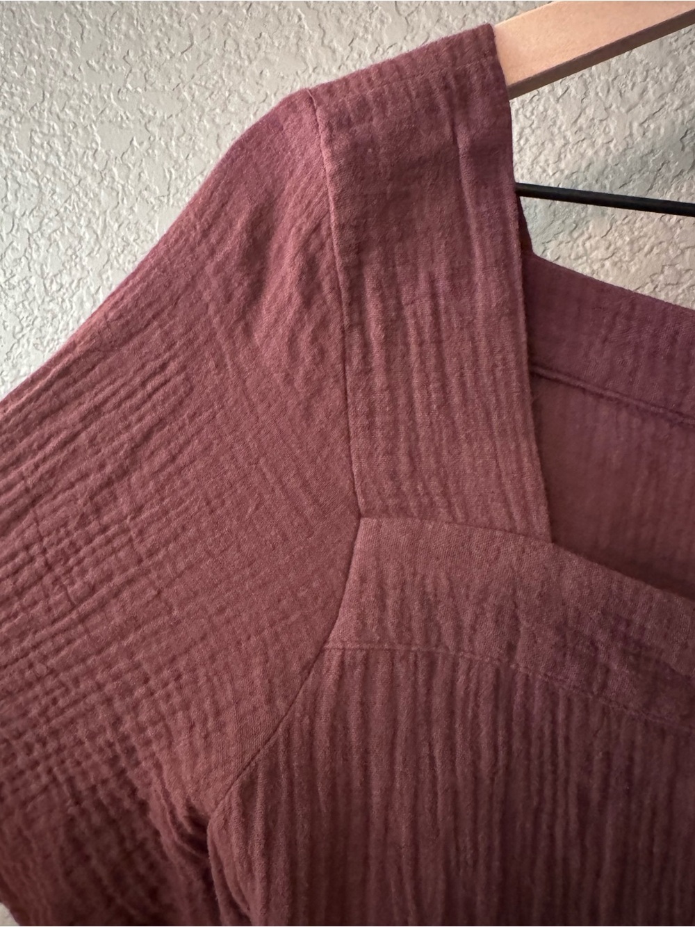 Madewell Plum Square-Neck Gauze Top - Picture 3 of 8